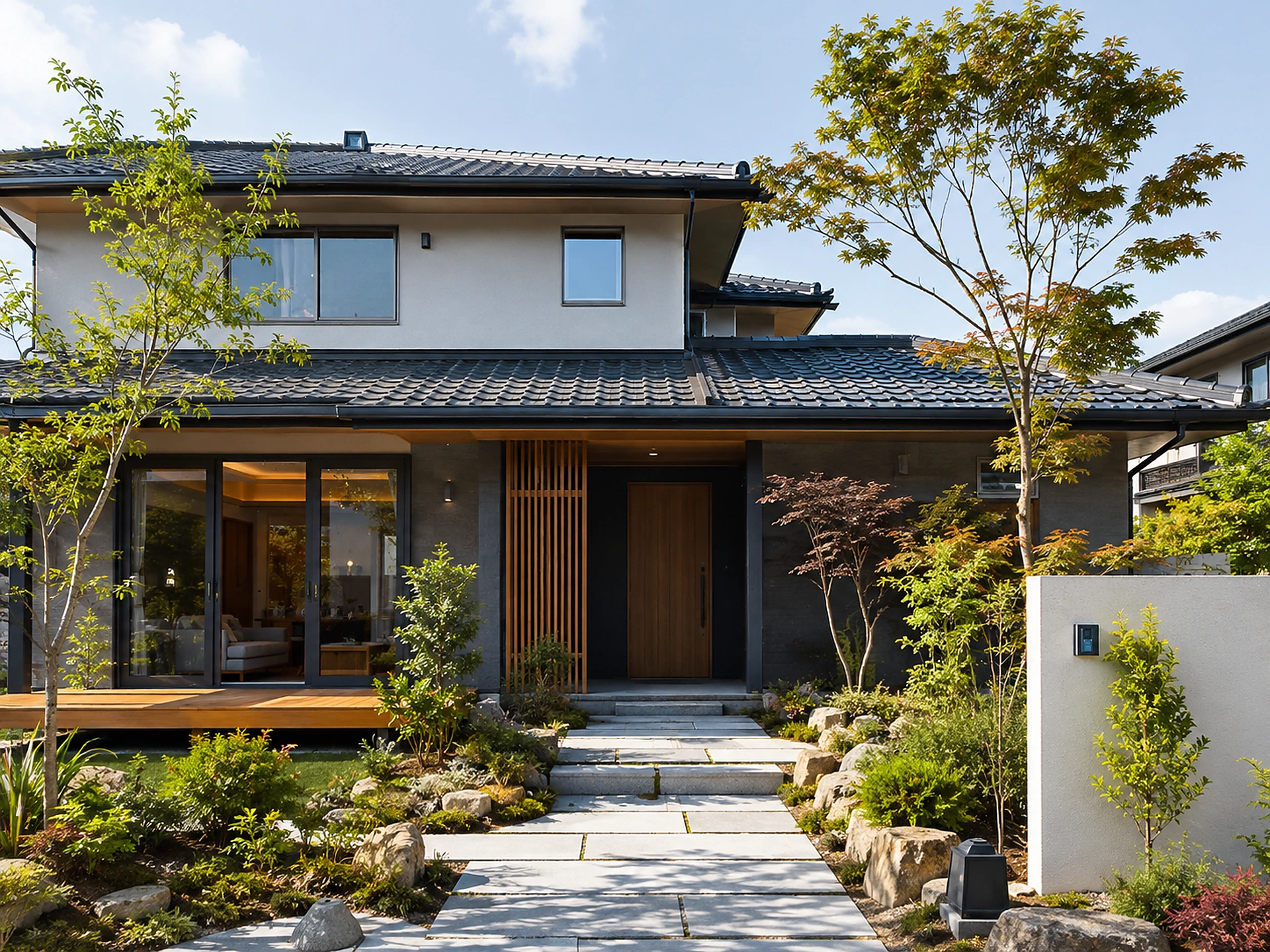 木造住宅の施工現場で定規を使い木材の寸法を確認するClear Linkの職人